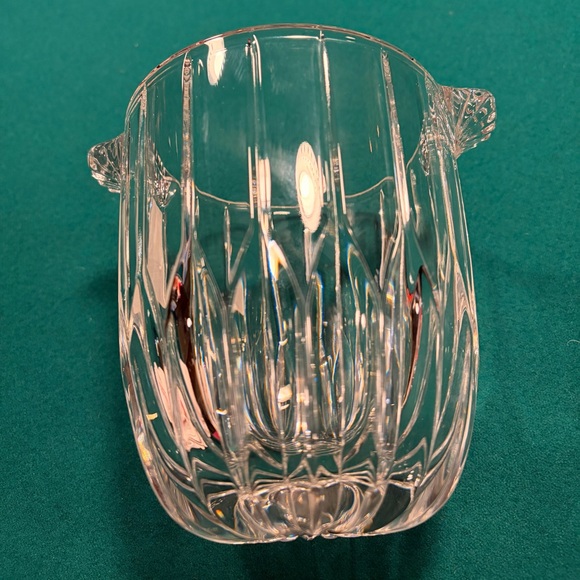 Mikasa Ice Bucket Park Lane Crystal Ice Bucket with Handles Retired 6" Bar Ware - Picture 11 of 12